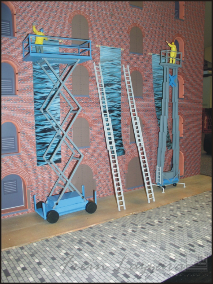 Scale model of Brooklyn historical building facade
